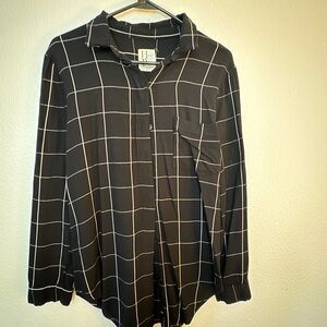 T.J.Maxx Black and White Button Down Shirt